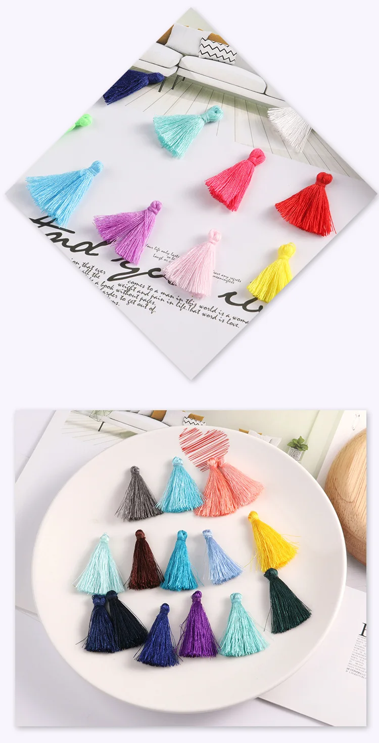 100 шт./упак. милые мини цветные хлопковые нитки кисточкой богемные бахрома DIY ручной работы принадлежности кулон декоративный материал аксессуары