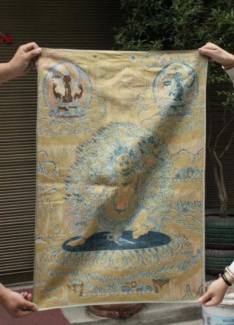 35 &quotшелк Махакала Тибетский буддизм шелковая одежда гнев божество вышивка танка