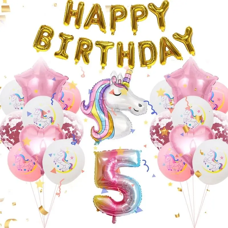 3D набор фольгированных шаров в виде единорога для дня рождения | Дом и сад