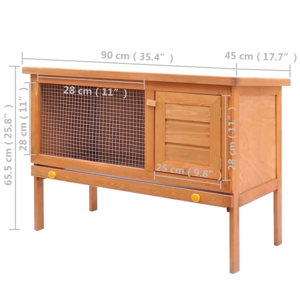 

Outdoor Rabbit Hutch Small Animal House Pet Cage 1 Layer Wood