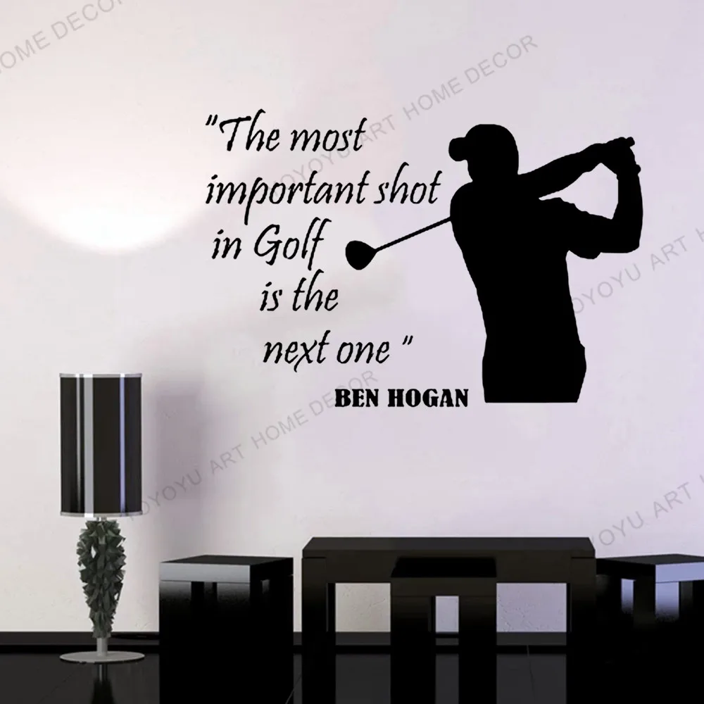 Player Sportsman Wall Vinyl Decal Sticker The Most Important Shot In Golf Is The Next One Ben Hogan Quote Home Decor Wz85