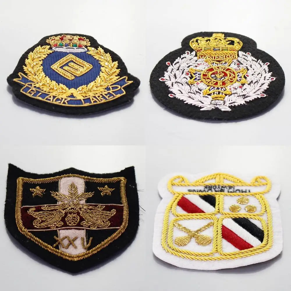 Значок с изображением короны индийский Шелковый провод патчи ручной работы из