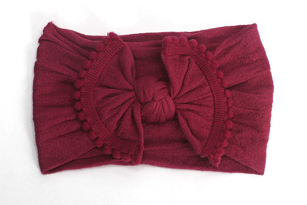 Повязка на голову детская с бантом нейлоновый головной убор для новорожденных