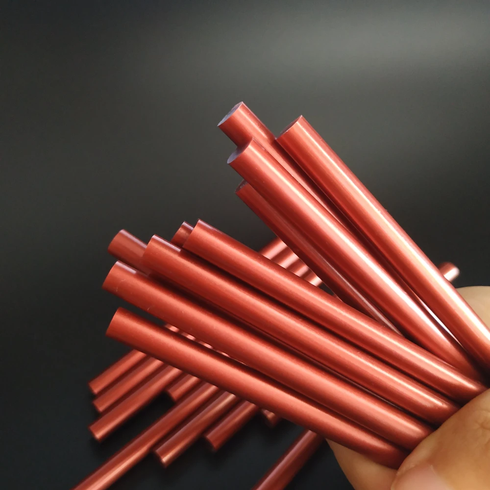 25Pcs Glue Gun 7mm Hot Melt Adhesive Potato Stick Metal Red The Pearlescent Color System Multi-Color Is Optional 100mm