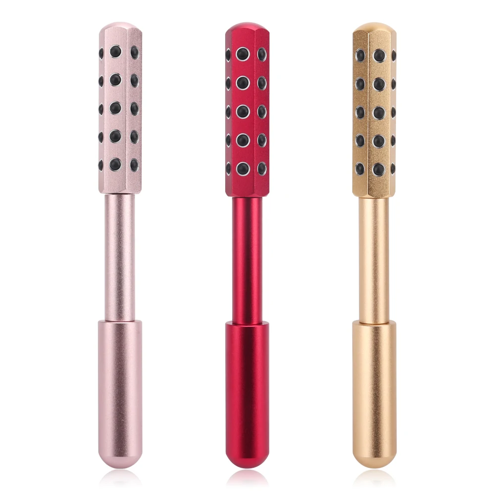 

Роликовый ролик для подтяжки лица с двумя головками, инструмент с германием для массажа лица, для рук, тела, для релаксации и похудения, для к...