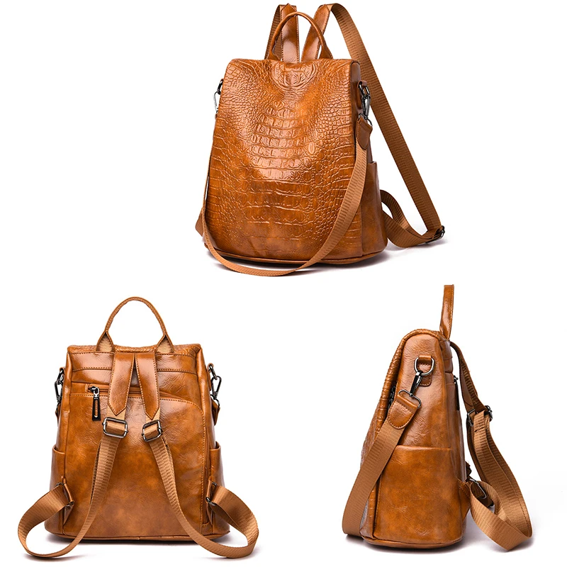 Градиентный рюкзак аллигатора Женский Большой многофункциональный из