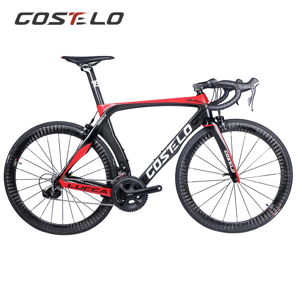 Costelo Lucca 2,0, Полный дорожный велосипед, углеродное волокно, дорожная велосипедная Рама с вилкой, зажим, подседельный штырь, углеродный дорожный велосипед, прямое Крепление, тормоз
