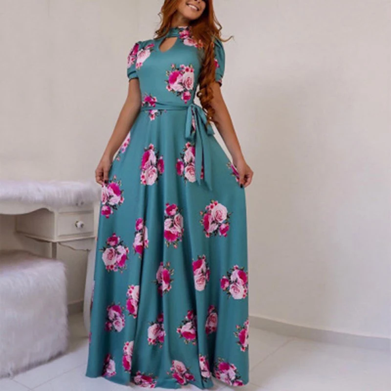 Женское платье с цифровой печатью модное большого размера плюс в европейском