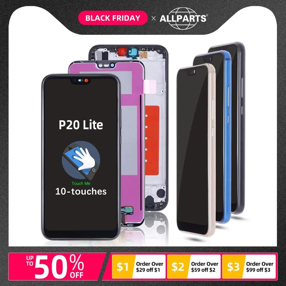 Дисплей для HUAWEI P20 Lite lx1 Nova 3e LCD в сборе с тачскрином Оригинал 5.84'' черный