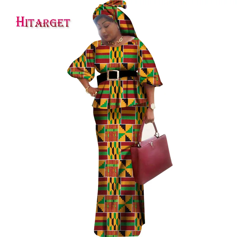 Женская одежда в африканском стиле Комплект из 2 предметов с галстуком бабочкой