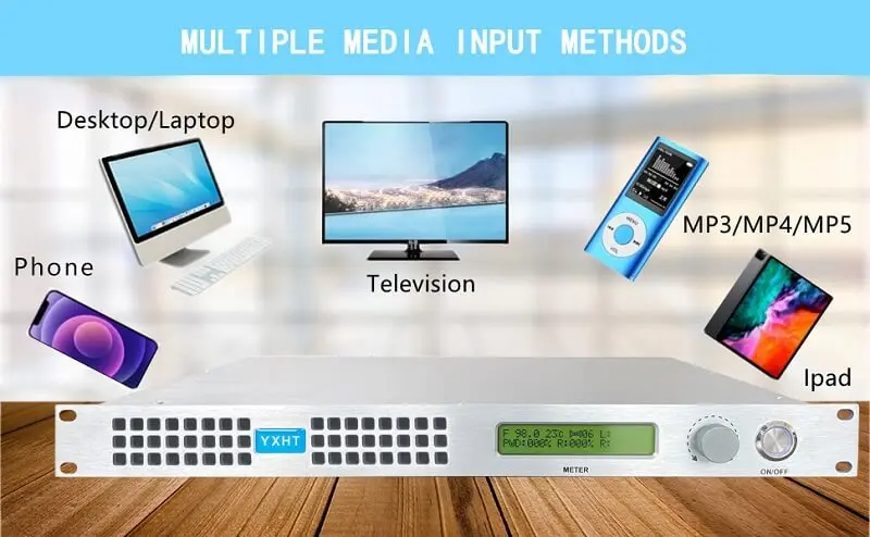 CE ISO FCC Qualified NEW light-weight 150W FM Broadcast Transmitter kits for School Church Radio Stations | Электроника