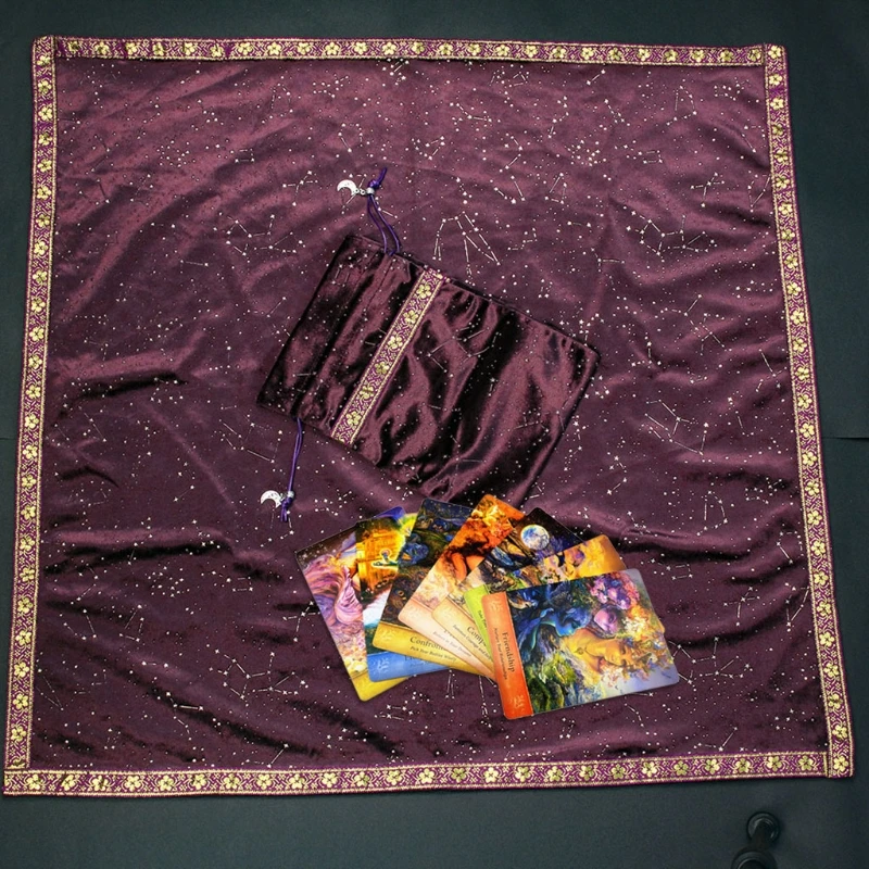 

Ta-rot Tablecloth Divination Ta-rot Card Pad Pendulum Ma-gic Ta-rot Altar Table Cloth Board Game Velvet Ta-rot