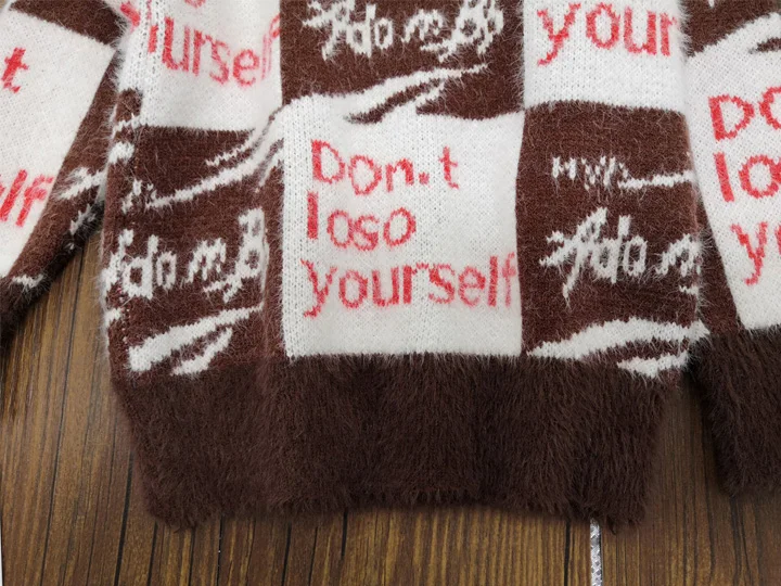 Теплый вязаный пуловер с молочным мехом для мальчиков свитер надписью | Мать и