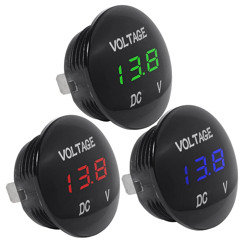 

12V-24V DC Voltmeter Car Monitor Motorcycle LED Red Waterproof Voltmeter
