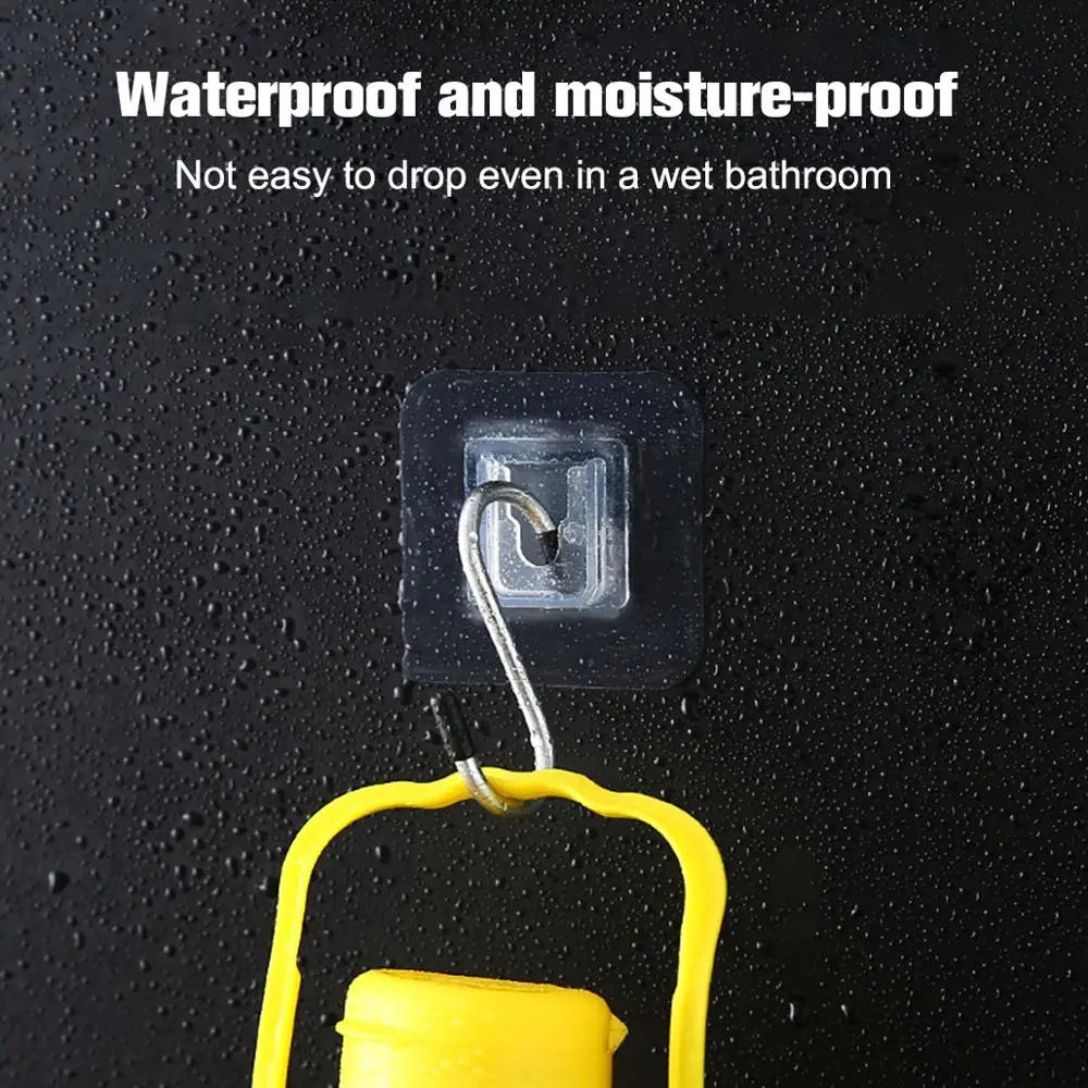

Double Sided Adhesive Wall Hooks Wall Hanger Hook Bathroom Kitchen Tool Waterproof Reusable Storage Holder For Kitchen Bathroom