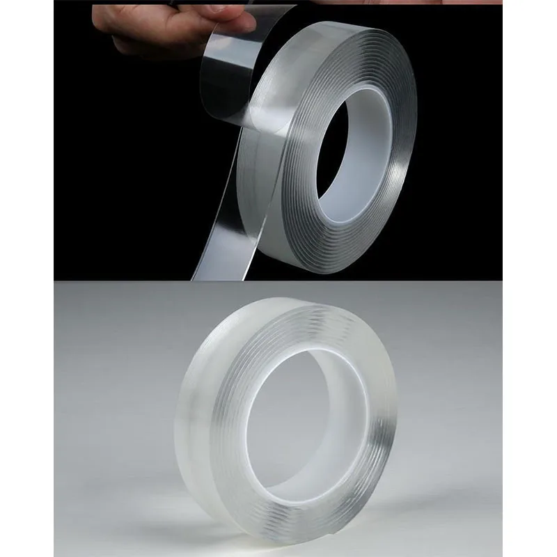 

1/2/3/5M Nano Tape Double Sided Tape Transparent No Trace Reusable Waterproof Adhesive Tape Glue Cleanable Home Gekkotape