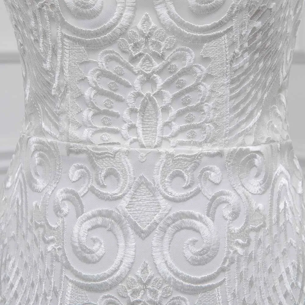 2021 цвета слоновой кости кружева русалка свадебное платье Спагетти спинки