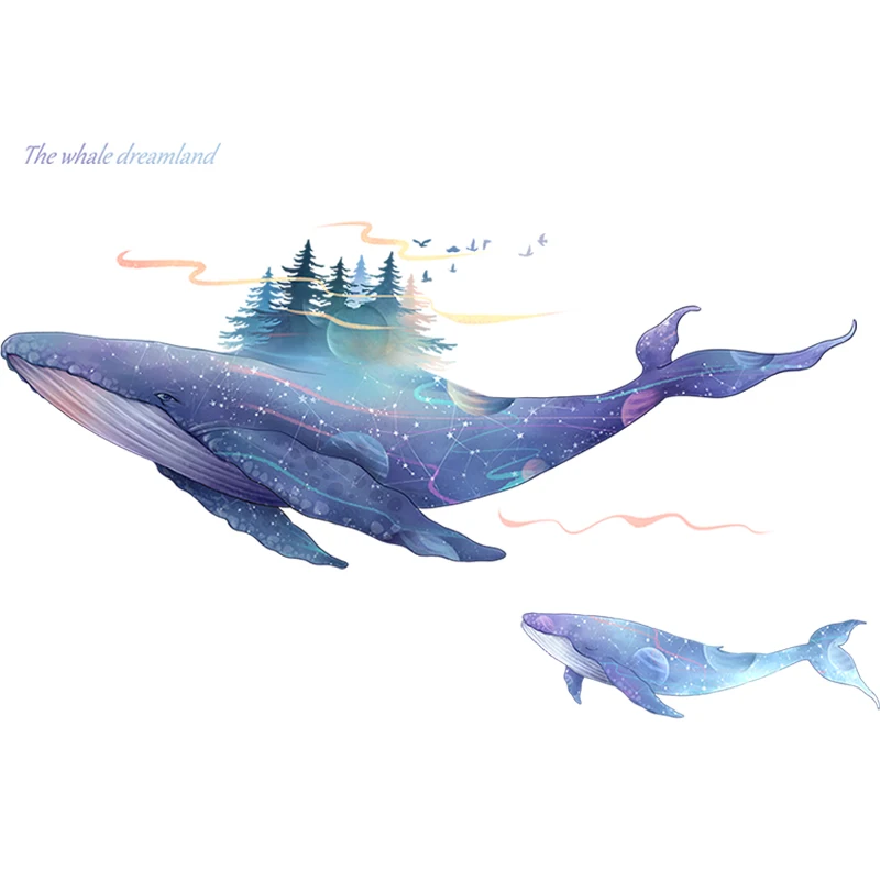 

DIY 3D Huge Whale Home Decor Wall Sticker Fridge Wallpaper Wall Art Decal Poster Living Room Kids Bedroom Decoration Accessories