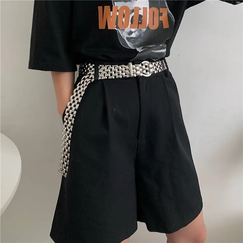 

Стильный металлический пояс, женский модный аксессуар для брюк в европейском и американском стиле, в стиле хип-хоп, пояс для платья, пальто