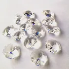 Бесплатная доставка, 500 шт.лот, 16 мм, граненые Резы, хрустальные Восьмиугольные бусины в 2 отверстиях, сделай сам, свадебная гирлянда, бусины из нитей для украшения дома