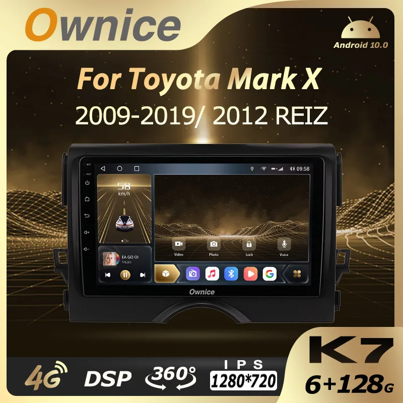

Автомобильный радиоприемник k7 Ownice 6G + 128G Android 10,0 для Toyota Mark X 2 X130 2009 - 2019 мультимедийный плеер аудио 4G LTE GPS Navi