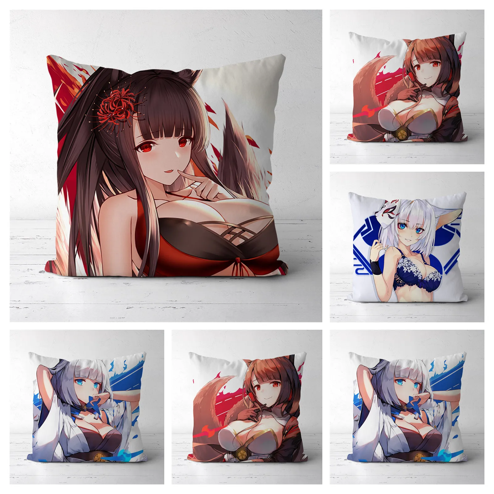 Azur Lane Two Sides Decor Pillow Cushion Case Cover |