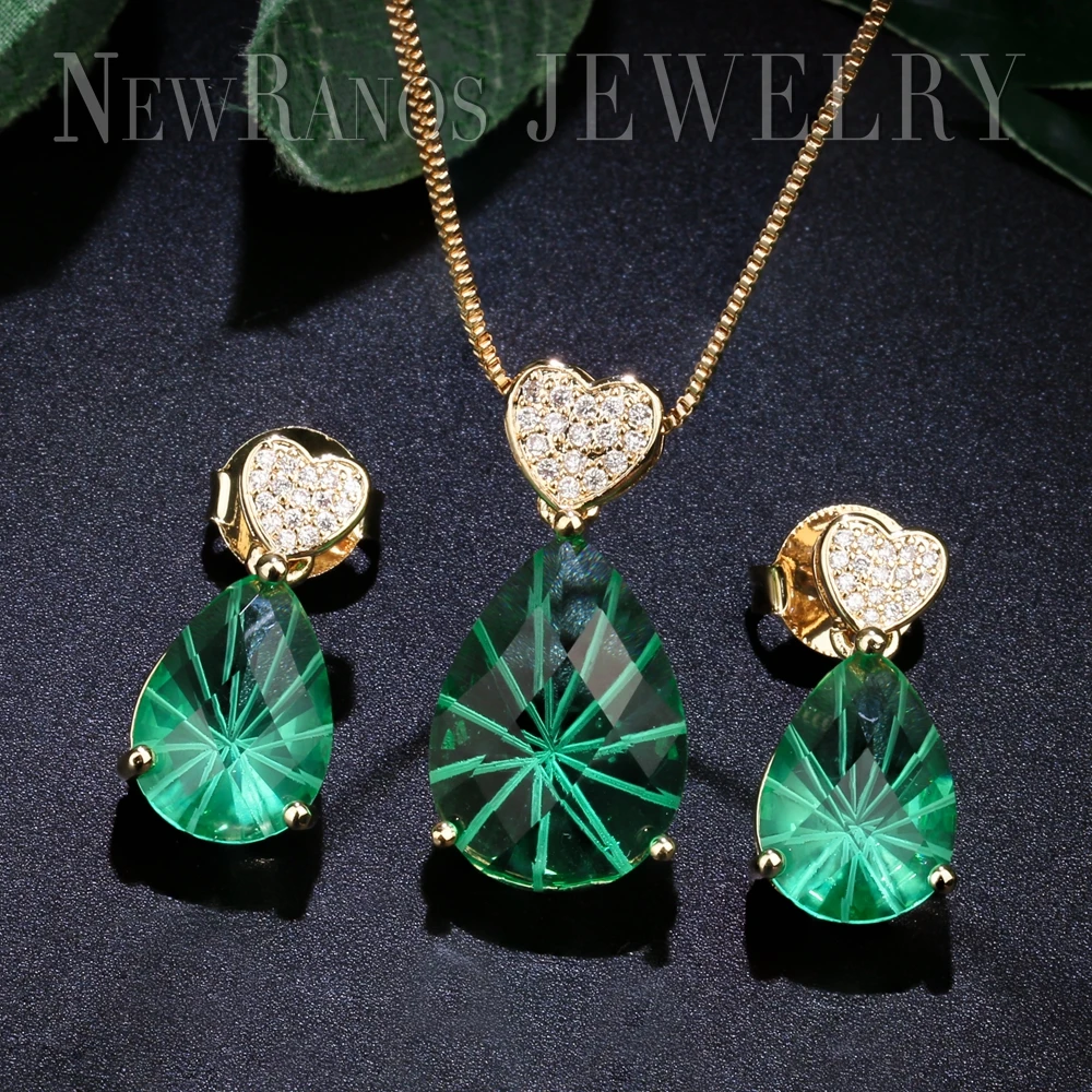 Комплект бижутерии Newranos из натурального кристалла ожерелье с подвеской в виде