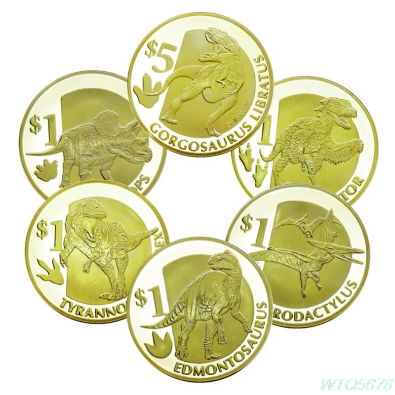 

Ancient Dragon Dinosaur Commemorative Gold Coin Anniversary Gift Customized animal coins