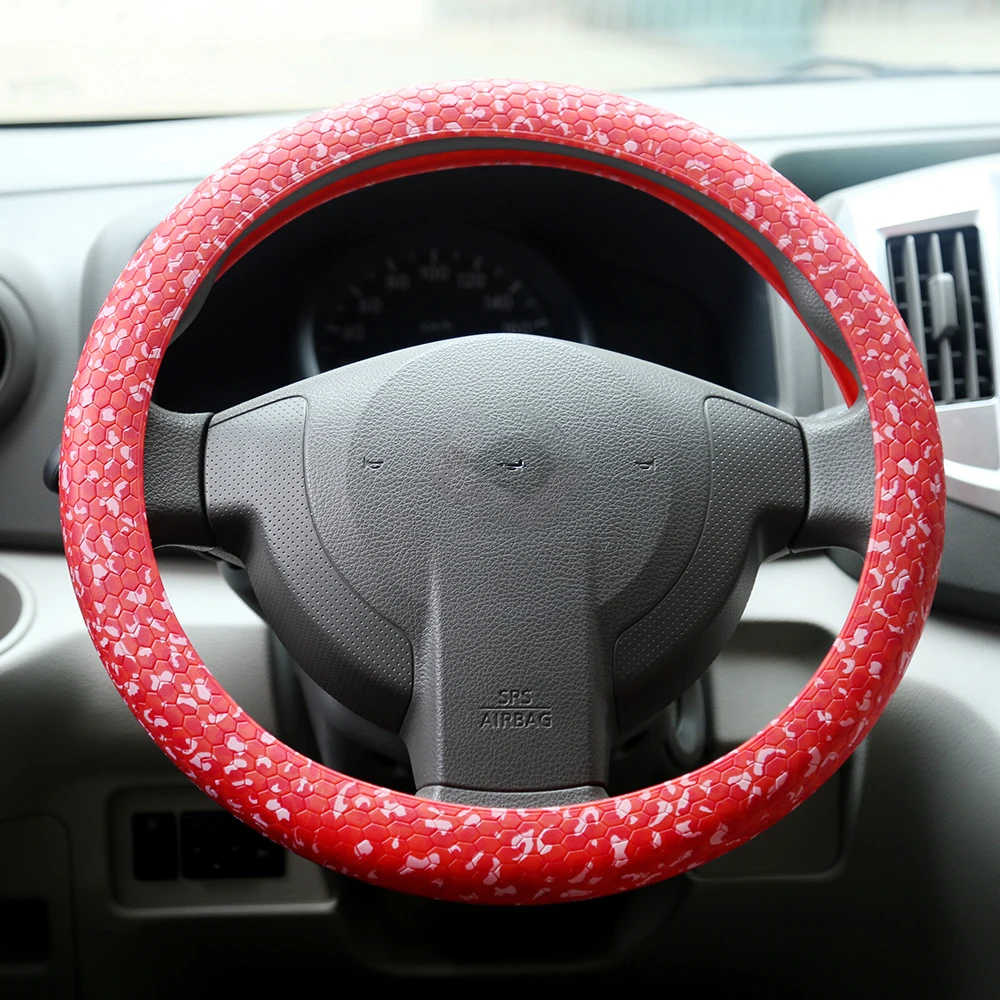 

Ultra-thin Silicone Car Steering Wheel Cover All Seasons Universal Red Non-slip Wear-resistant Washable Steering Wheel Cover