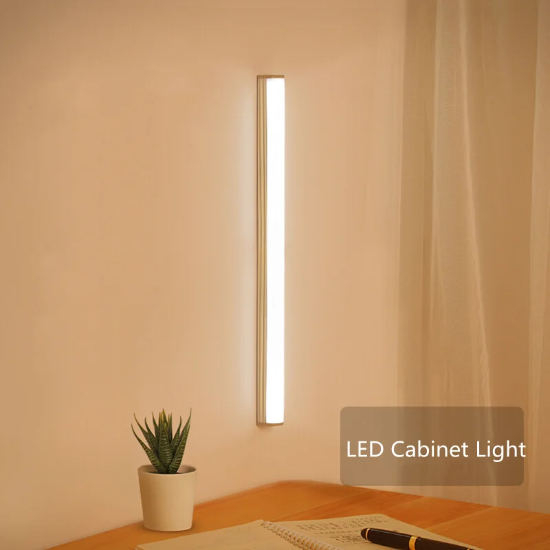 LED Cabinet Light Kitchen Wireless Dimming USB Rechargeable Motion/Hand-sweep Sensor Strip Night Lamp Bedroom Wardrobe Lighting