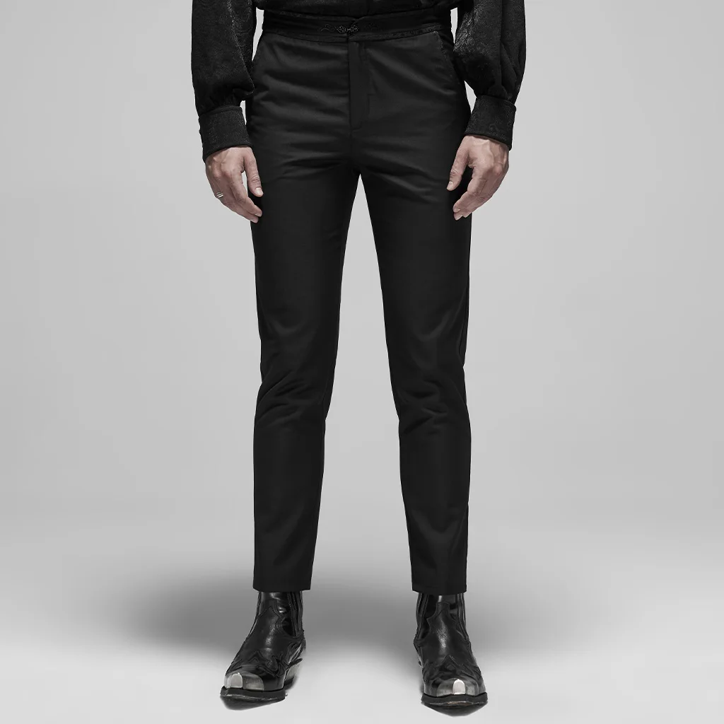 Мужские классические брюки с вышивкой в стиле панк вечерние Брюки для вечернего