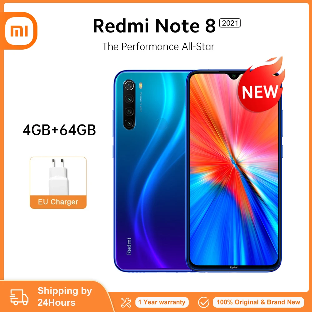 Смартфон Xiaomi Redmi Note 8 (2021 дюйма), 4 + 64/128 ГБ, 6,3 мАч - изображение