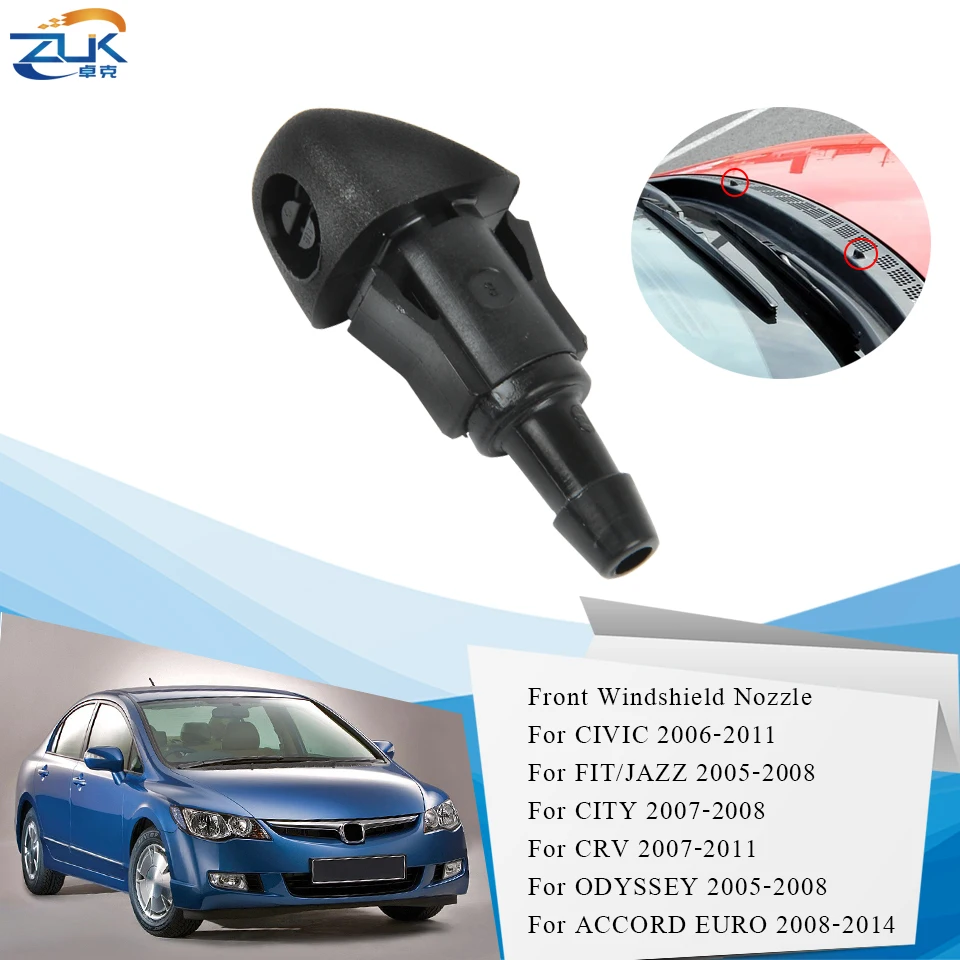 ZUK сопло омывателя переднего лобового стекла Распылитель воды для HONDA CRV 2007-2011 CIVIC 2006-2011 FIT JAZZ CITY ODYSSEY ACCORD евро CU2