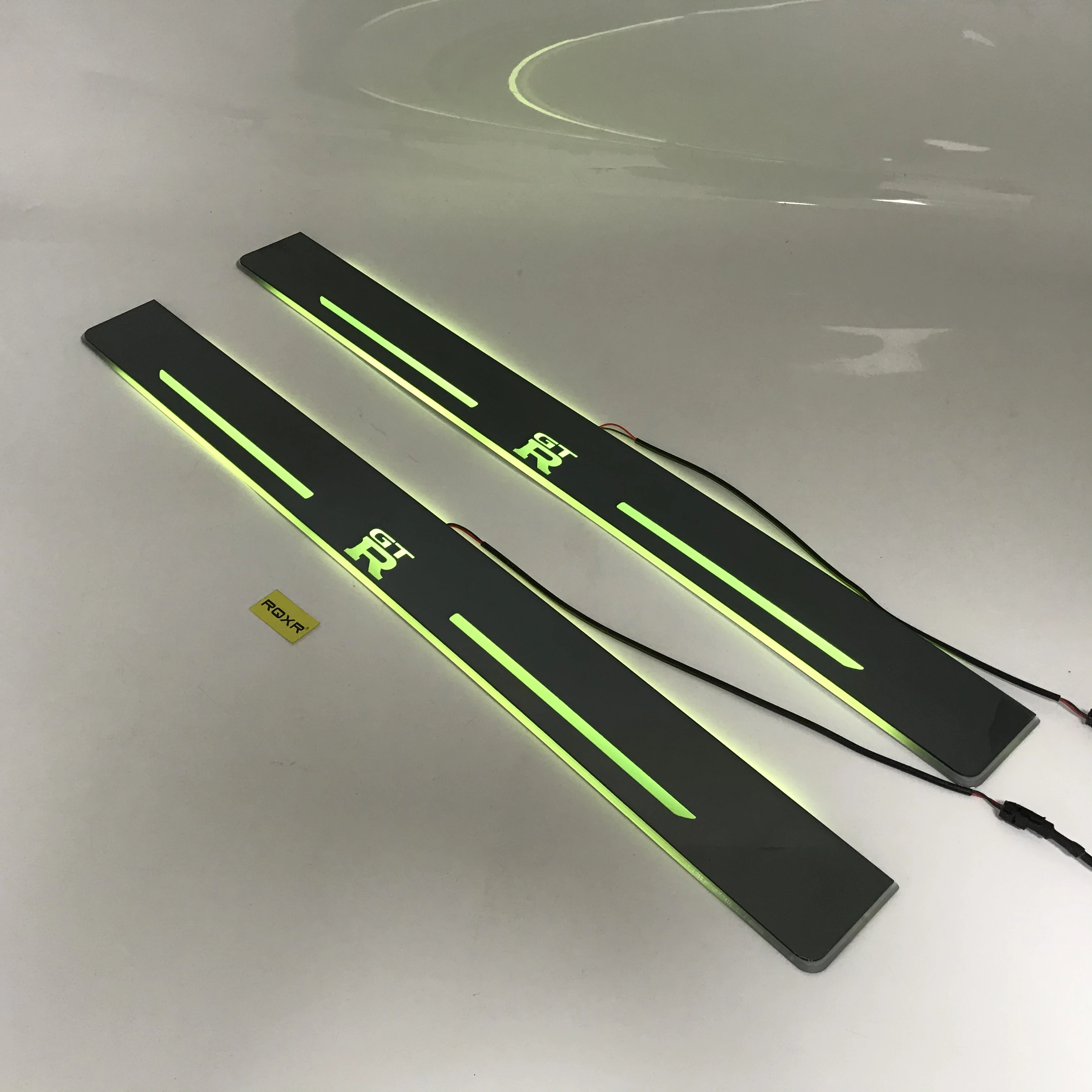 

Express delivery led door sill plate strip welcome light threshold guard protectors for Nissan GT-R