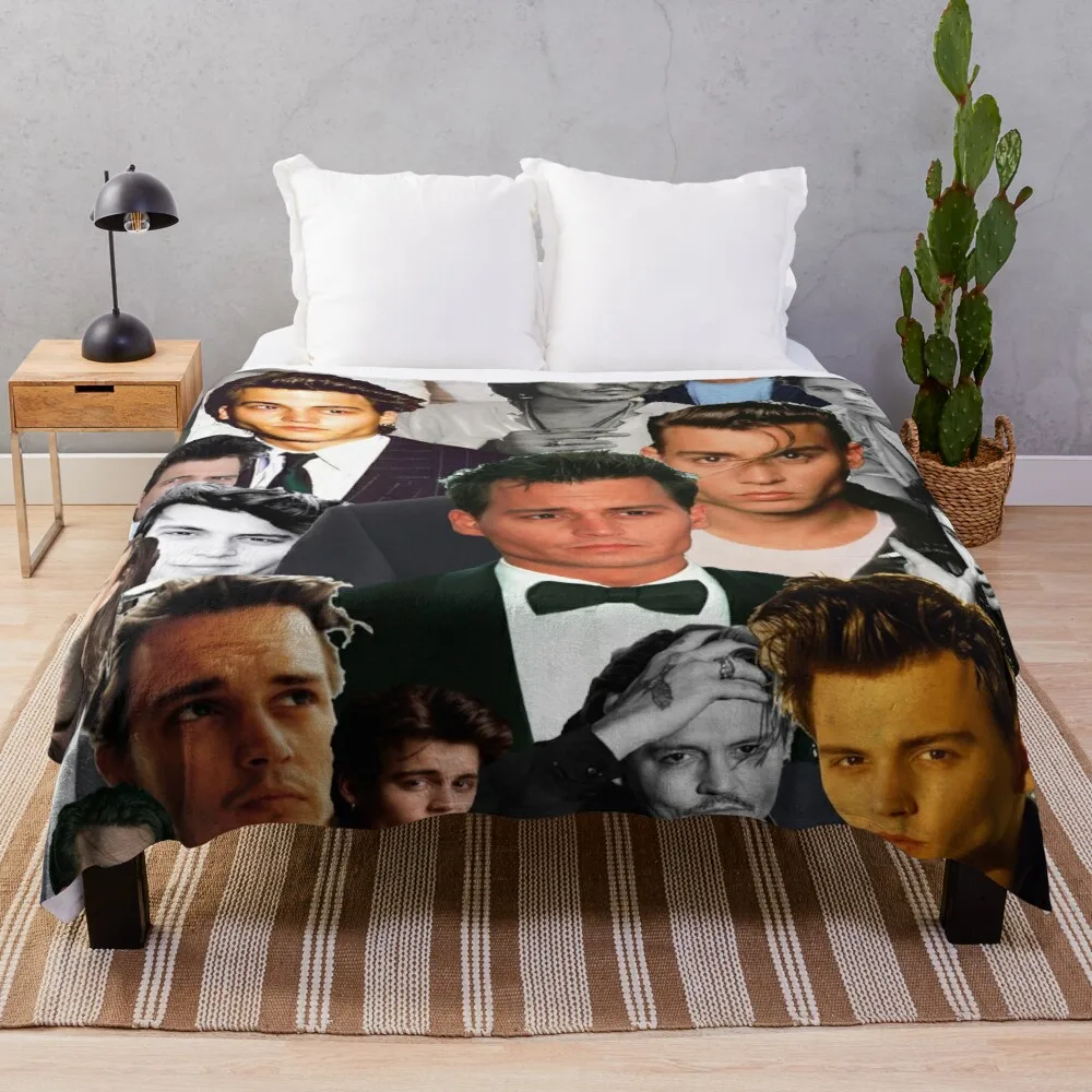 

Johnny Depp Collage Blanket Personalized Blankets On For The Sofa/Bed/Car Portable 3D Blanket For Kid adult Home Textiles