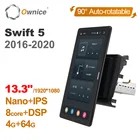 13,3 дюймов 1920*1080 Ownice Android 10,0 для Suzuki Swift 5 2016 - 2020 Автомагнитола Авто Мультимедиа Видео Аудио авто поворотный