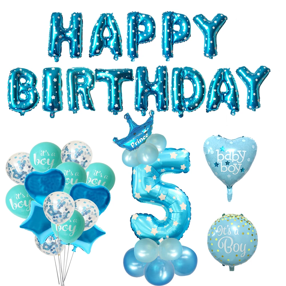 Шар для дня рождения Chicinlife мальчиков и девочек 5 лет шары шапка украшение вечеринки на й День