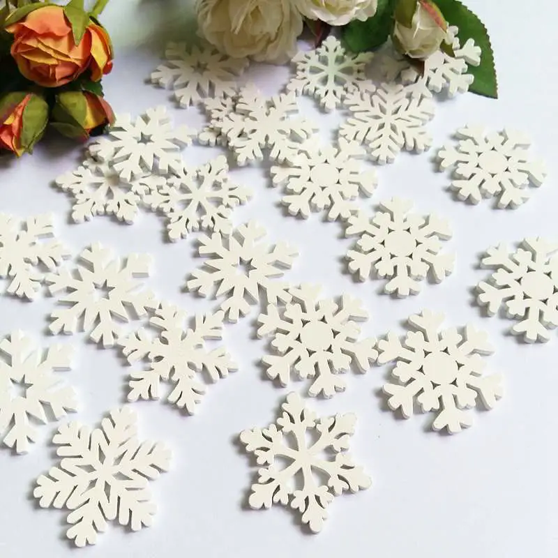 Деревянные швейные кнопки для скрапбукинга 30 шт. Рождественская Снежинка