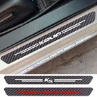 4 шт., наклейки из углеродного волокна на порог двери автомобиля Kia K3 K5 K7 K9 koup carens carnival seltos soluto sonet, автомобильные аксессуары