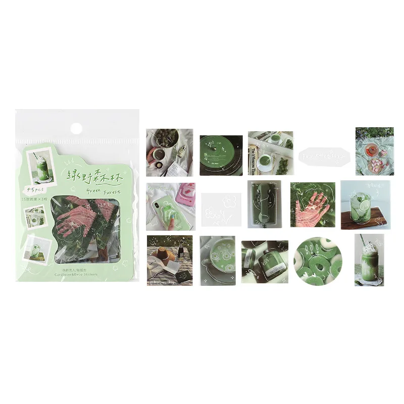 

Yzommjsy Creative Simple Sticker Bag Ins Literary Style Daily Life Graffiti Hand Account Collage Used To Decorate Stationery