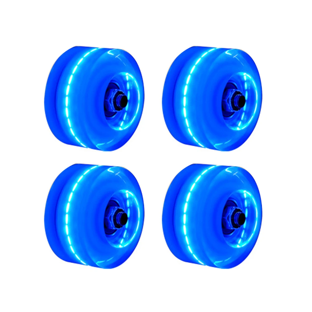 

4pcs For Adults Kids Accessories With BankRoll Bearings Led Transparent PU Outdoor Light Up Roller Skate Wheels Luminous Sliding