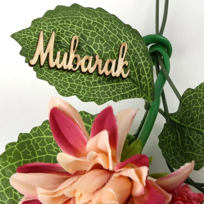 

15pcs/set Ramadan Kareem Decoration Wooden Craft Al-Adha Pendant Hanging Mubarak Eid Gift Eid Decor Islamic Muslim D5X5