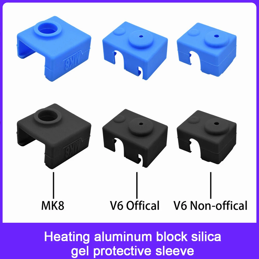 

Heater Block Protective Silicone Sock Insulation Cover Case for E3D PT100 V6 MK7 MK8 MK9 MK10 3D Printer Part