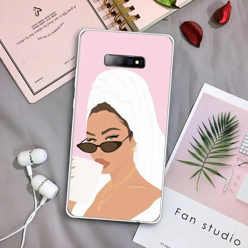

Fashion girl boss design cover funny Phone Case Transparent For Samsung Galaxy S A 5 7 8 9 2015 20 edge plus 10 e lite 2019