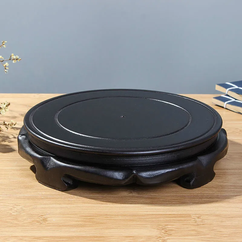 Матовое черное деревянное основание диаметром 10 32 см невращающееся каменная