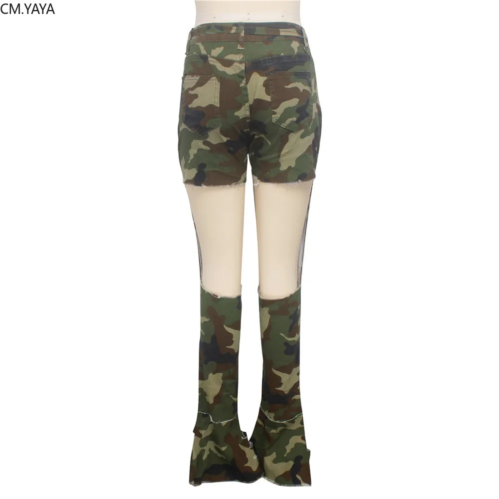 GL джинсы осень зима женские джинсовые штаны облегающие рваные камуфляжные