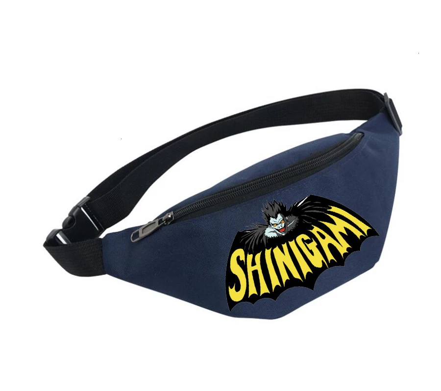 

anime Unisex Fanny Pack women Belt Waterproof Chest Handbag Waist Bag Ladies Waist Pack Belly Bags For Death Note