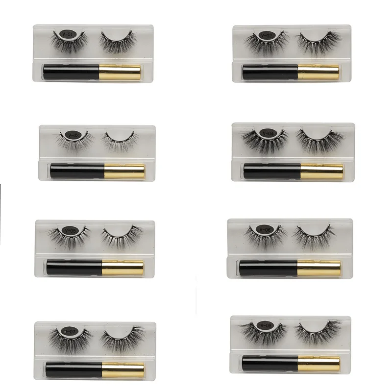 

3D Mink Magnetic Eyelashes Long Lasting 5 Magnets Magnetic Lashes Waterproof Eyeliner Custom Package Mink Makeup Lashes Bulk