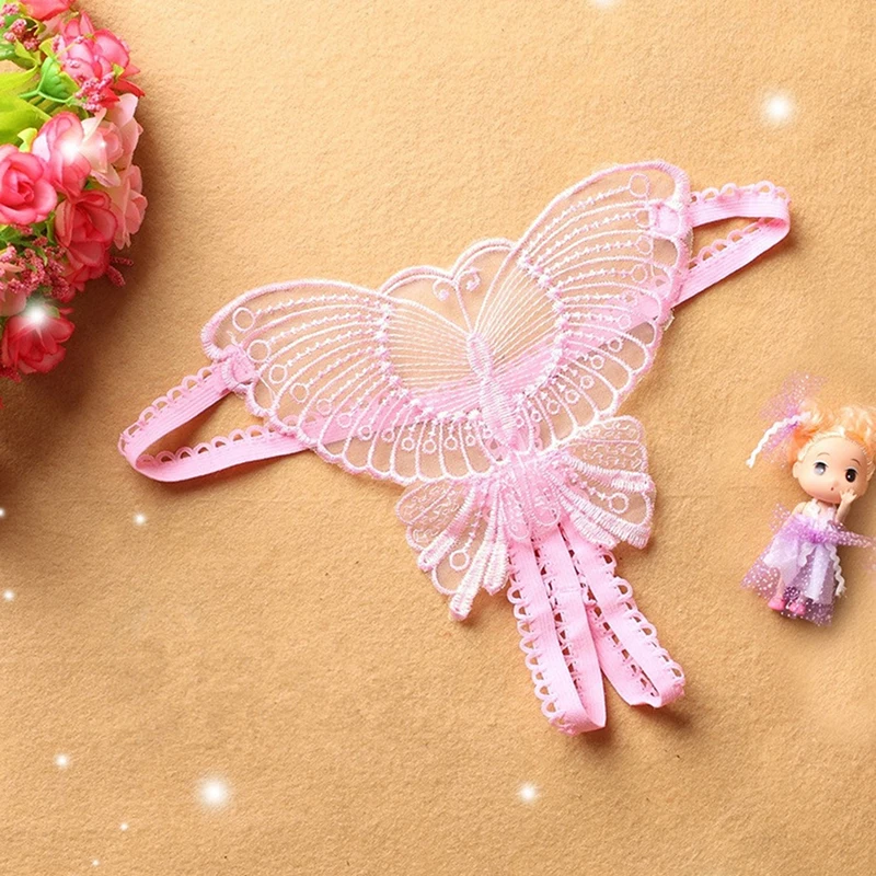 

Sexy Women Erotic Thong Lace Hollow Out Butterfly Shaped G-String Open Crotch Underwear Female Lingerie Underpanties Briefs