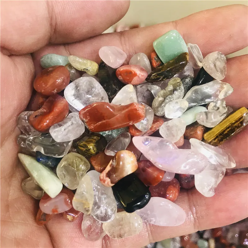 100 г Размеры натуральный смешанный кварцевый кристалл камень Гравий образец Танк